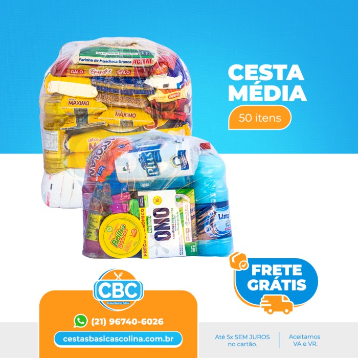 Cesta 2 (Média) + Kit Limpeza 1 (Folha Simples)