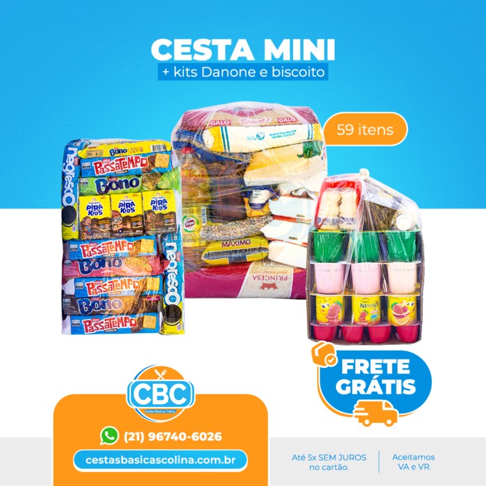 Cesta 1 (Mini) + Kit Danone + Kit Biscoito