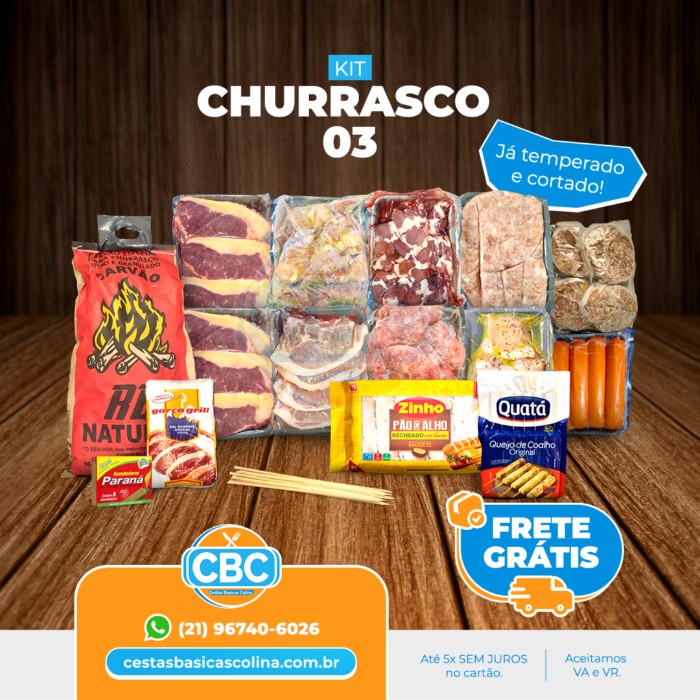 Kit Churrasco 3 (SERVEM 24 PESSOAS)